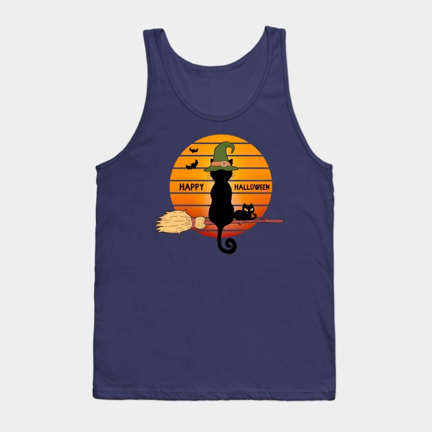 Happy Halloween Orange Ragdoll Cat Tank Top by Orenji Shirts